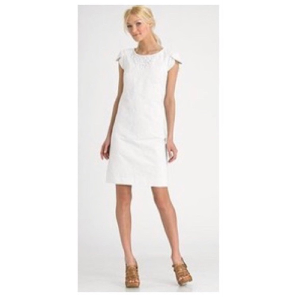 Lilly Pulitzer White Pearce Beaded Cocktail Dress